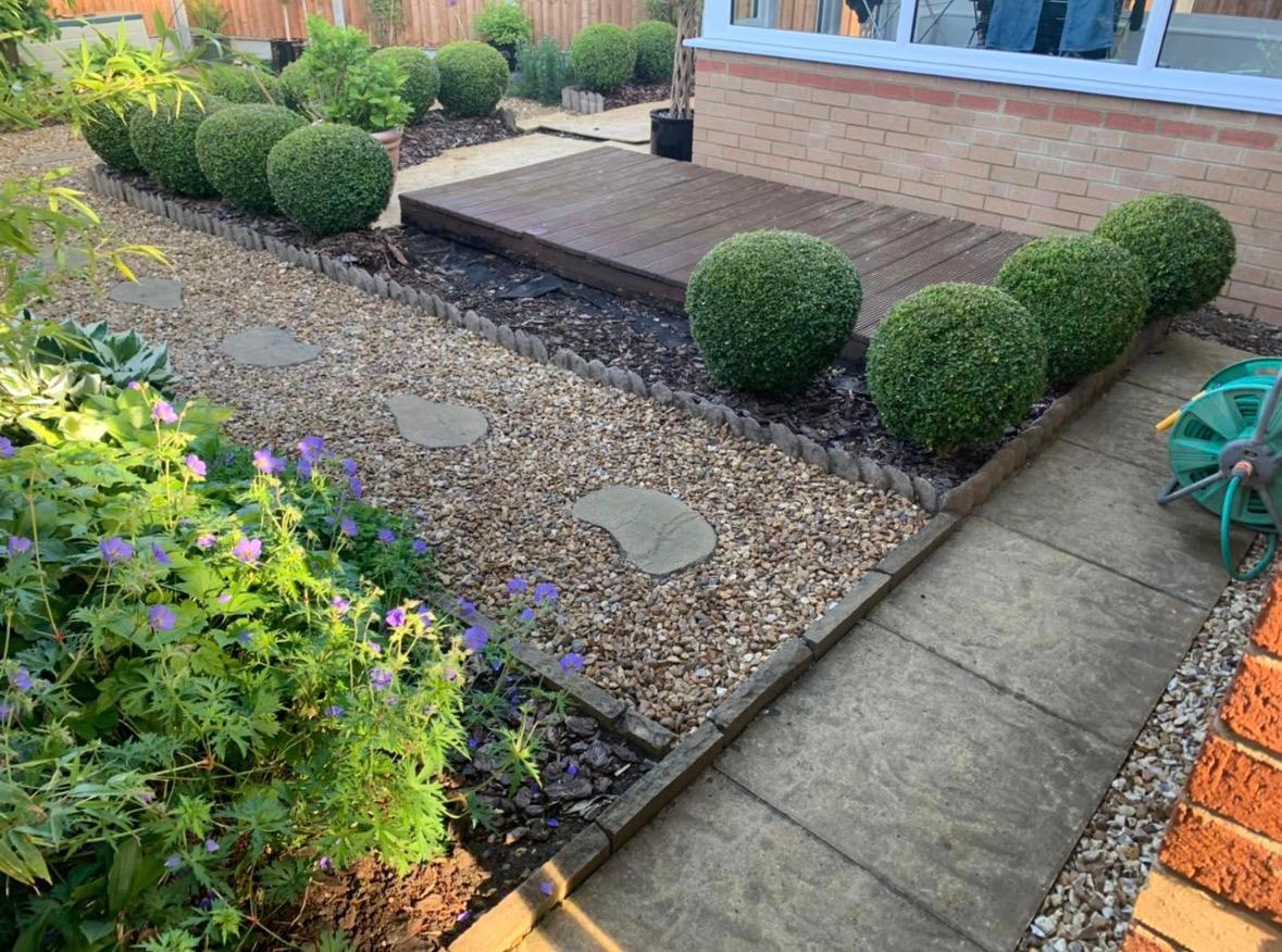 Landscape contractor at work