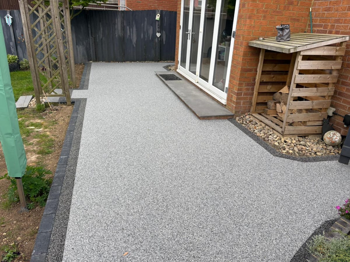 Resin patio installation